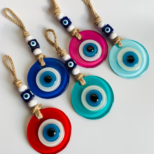Evil eye glass hanging decor