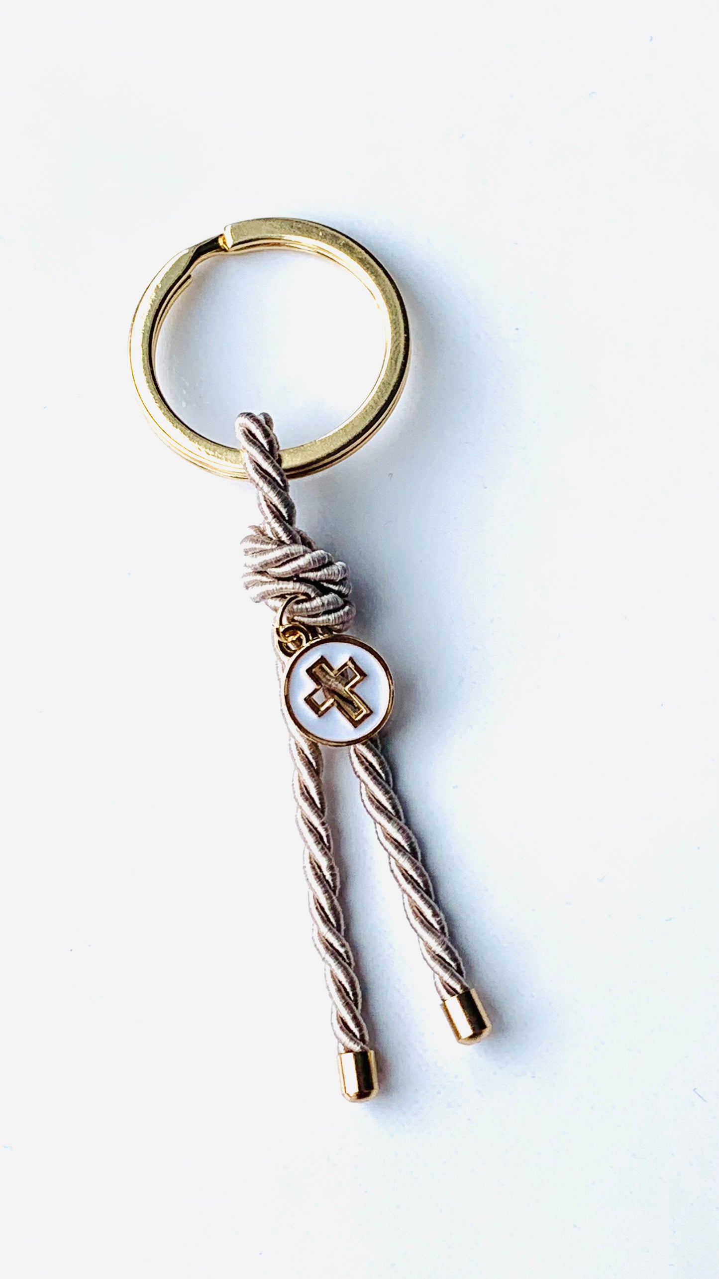 Cross charm keychain
