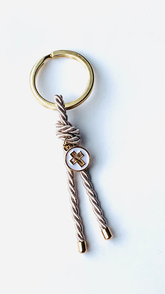 Cross charm keychain